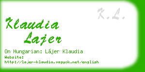 klaudia lajer business card